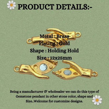 Magnetic Handshake Jewelry Clasp, Gold Hand Connector for Bracelets & DIY Jewelry Making, Friendship Gift Component – Selling Per Piece