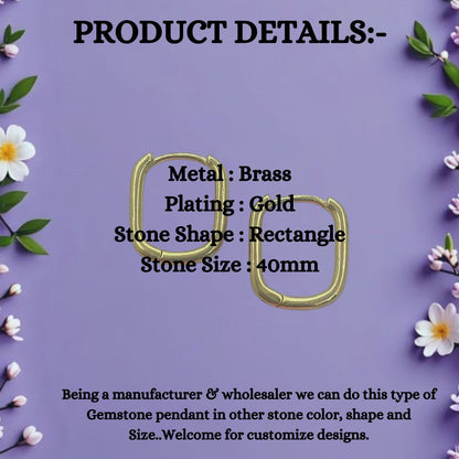 Tiny Rectangle Hoop Earrings Minimalist 14k Gold Plated Waterproof Huggie Hoops- Selling Per Pair