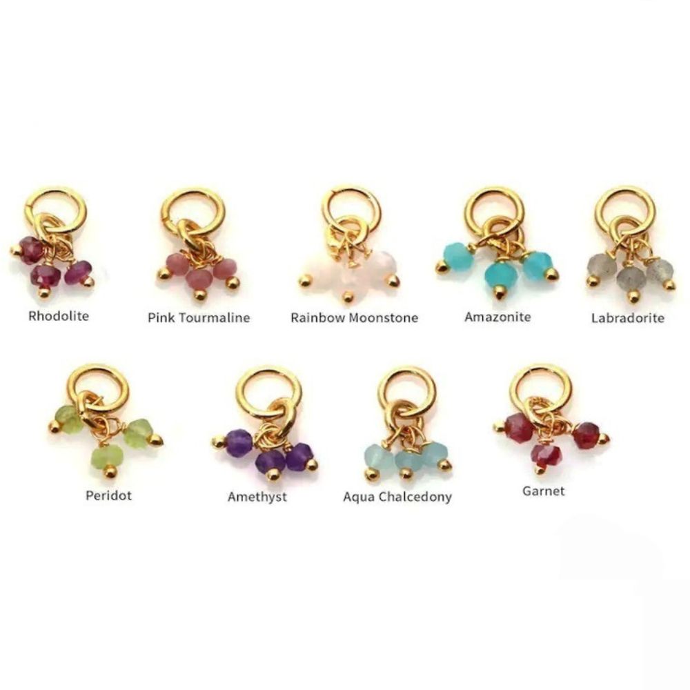 3.5–4mm Gemstone Cluster Beads Pendant Handcrafted Multi-Stone Charm for DIY Jewelry Design