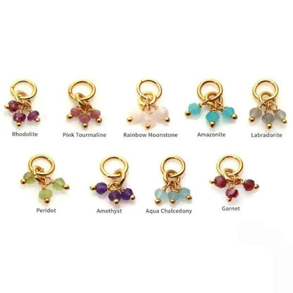 3.5–4mm Gemstone Cluster Beads Pendant Handcrafted Multi-Stone Charm for DIY Jewelry Design