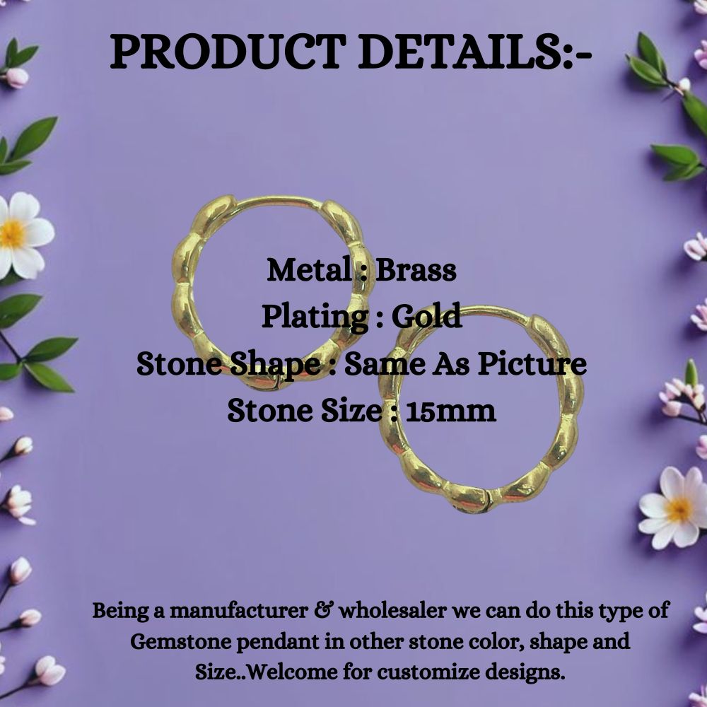 Minimalist Bubble Hoop Earrings Gold Plated Textured Huggies for Women- Selling Per Pair