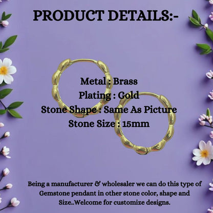 Minimalist Bubble Hoop Earrings Gold Plated Textured Huggies for Women- Selling Per Pair