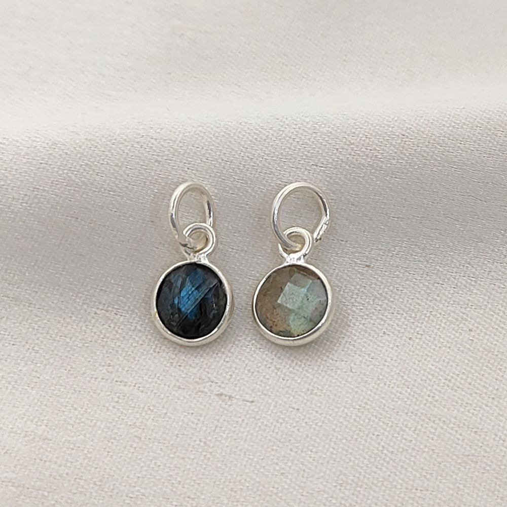 Gold Vermeil & Sterling Silver Labradorite Pendant Handmade 6mm Faceted Gemstone Necklace Charm for Her- Selling Per Piece