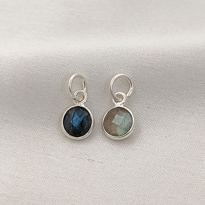 Gold Vermeil & Sterling Silver Labradorite Pendant Handmade 6mm Faceted Gemstone Necklace Charm for Her- Selling Per Piece