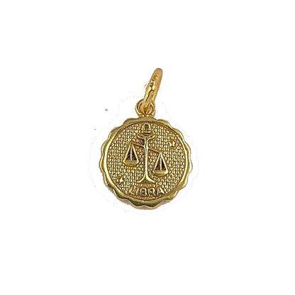 Round Zodiac Sign Charms in Silver & Gold Plated Brass Astrology Themed Constellation Pendants for DIY Jewelry Making- Selling/Piece