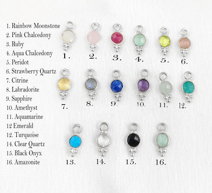 Multi-Color 4mm Faceted Gemstone Pendant Dainty Round Crystal Charms for Custom Jewelry Making