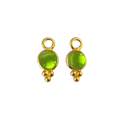 4mm Peridot Pendant Minimalist Gold Vermeil Gemstone Charm
