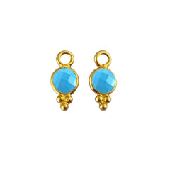 4mm Turquoise Pendant Minimalist Gold Vermeil Charms for Jewelry Making