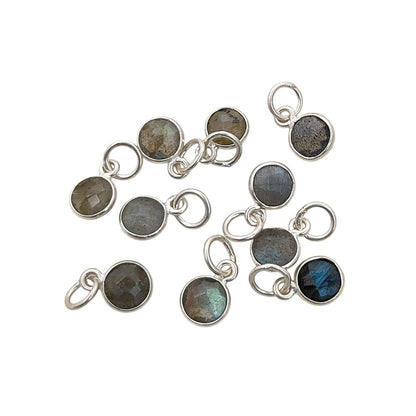 Gold Vermeil & Sterling Silver Labradorite Pendant Handmade 6mm Faceted Gemstone Necklace Charm for Her- Selling Per Piece