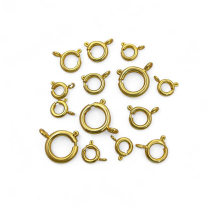 Antique Brass Spring Ring Clasps Gold/Silver Plated Jewelry Findings Bracelet Clasps Set- Selling 5 Piece Set