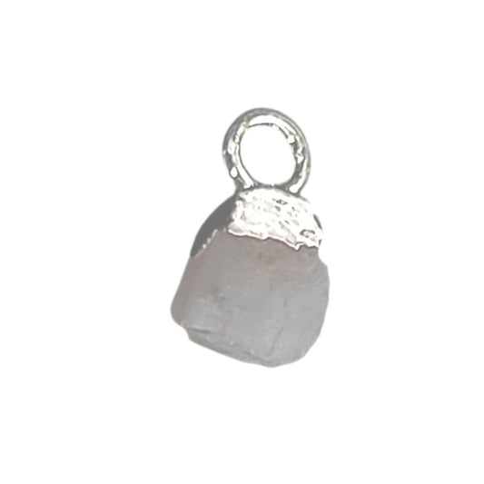 5–7mm Natural Rainbow Moonstone Crystal Pendant Charms with Electroplated Cap for DIY Jewelry & Craft Making