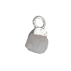 5–7mm Natural Rainbow Moonstone Crystal Pendant Charms with Electroplated Cap for DIY Jewelry & Craft Making