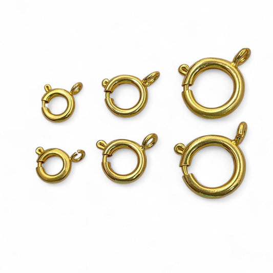 Antique Brass Spring Ring Clasps Gold/Silver Plated Jewelry Findings Bracelet Clasps Set- Selling 5 Piece Set