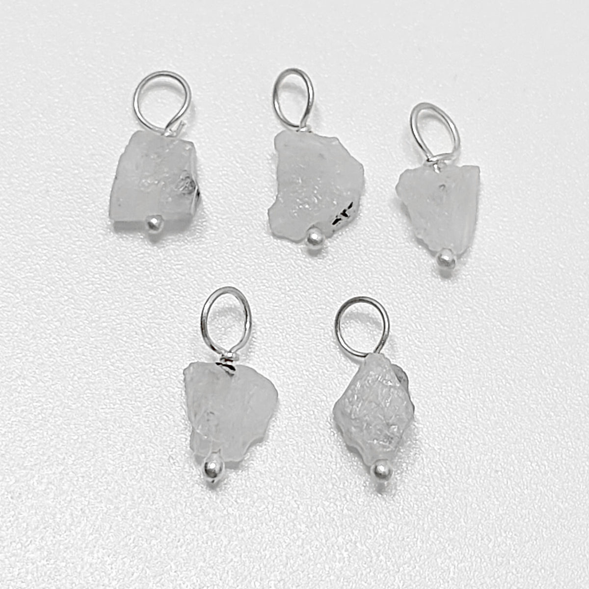 7-10mm Rainbow Moonstone Crystal Pendant Handmade Gemstone Charm in 925 Sterling Silver