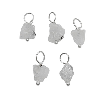 7-10mm Rainbow Moonstone Crystal Pendant Handmade Gemstone Charm in 925 Sterling Silver