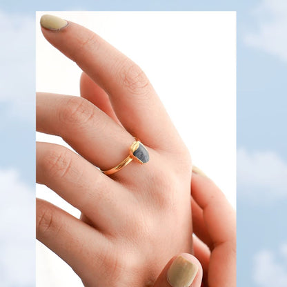 Handmade All Birthstone Raw Gemstone Statement Rings Gold Electroplated Minimalist Jewelry For Gift- Selling Per Piece