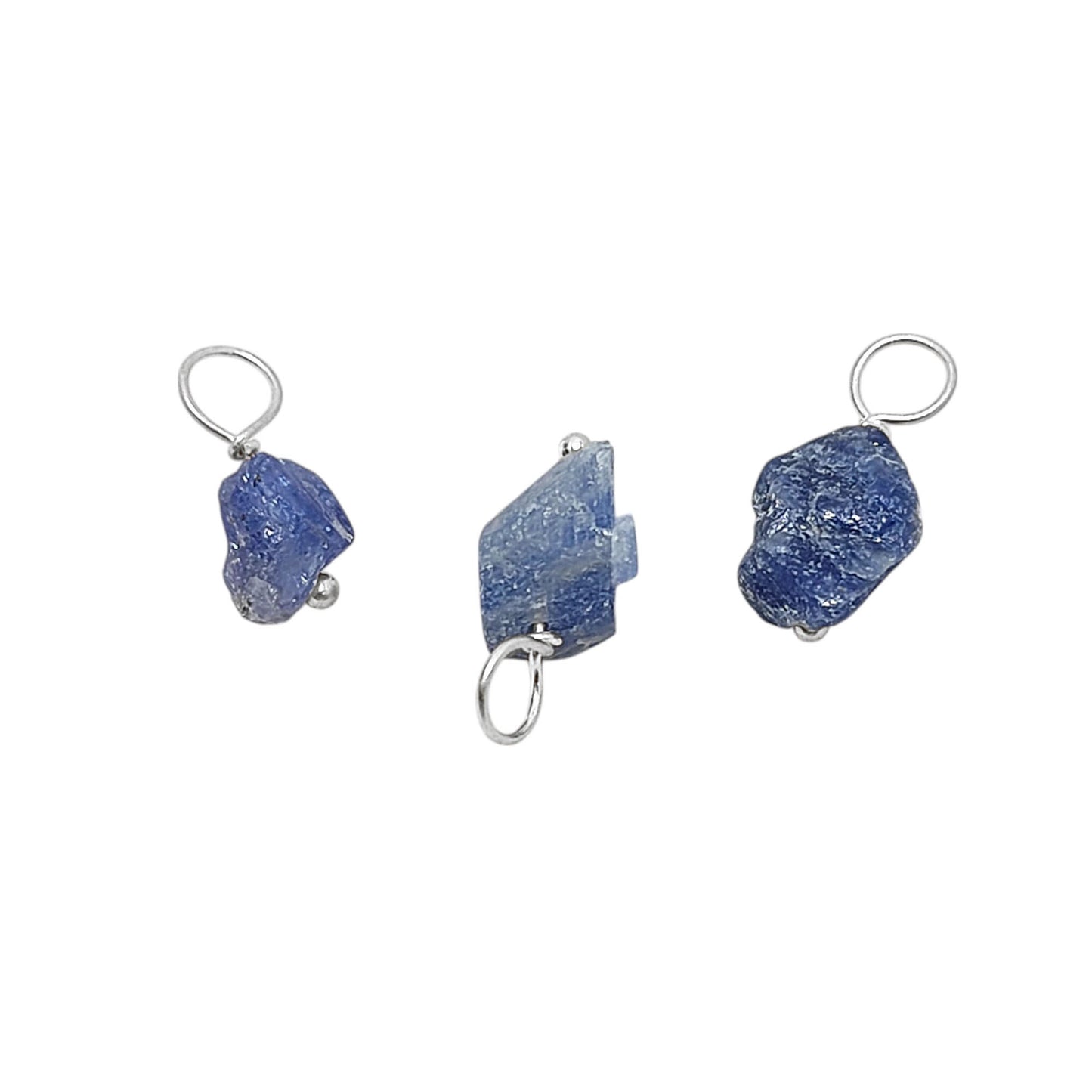 7–10mm Blue Tanzanite Pendant, Handmade 925 Silver Gemstone Charms for Necklace