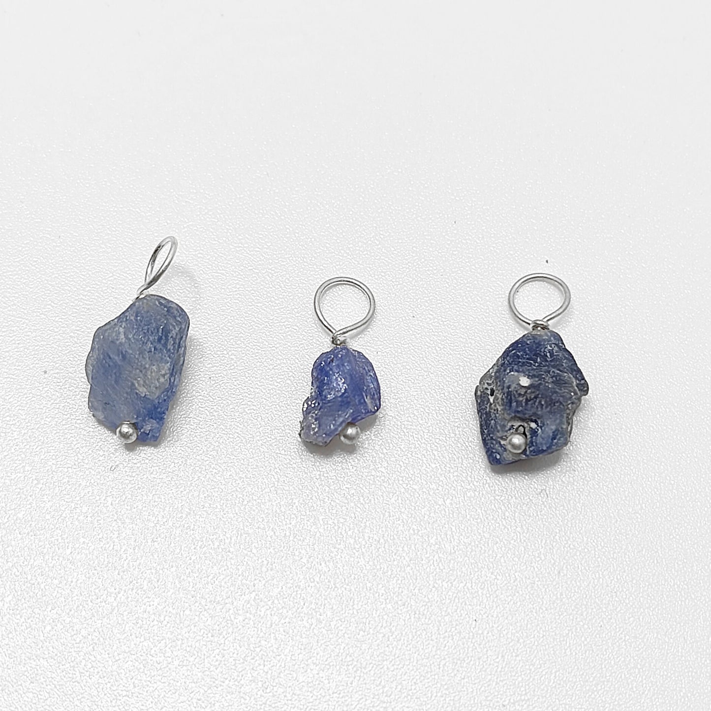 7–10mm Blue Tanzanite Pendant, Handmade 925 Silver Gemstone Charms for Necklace