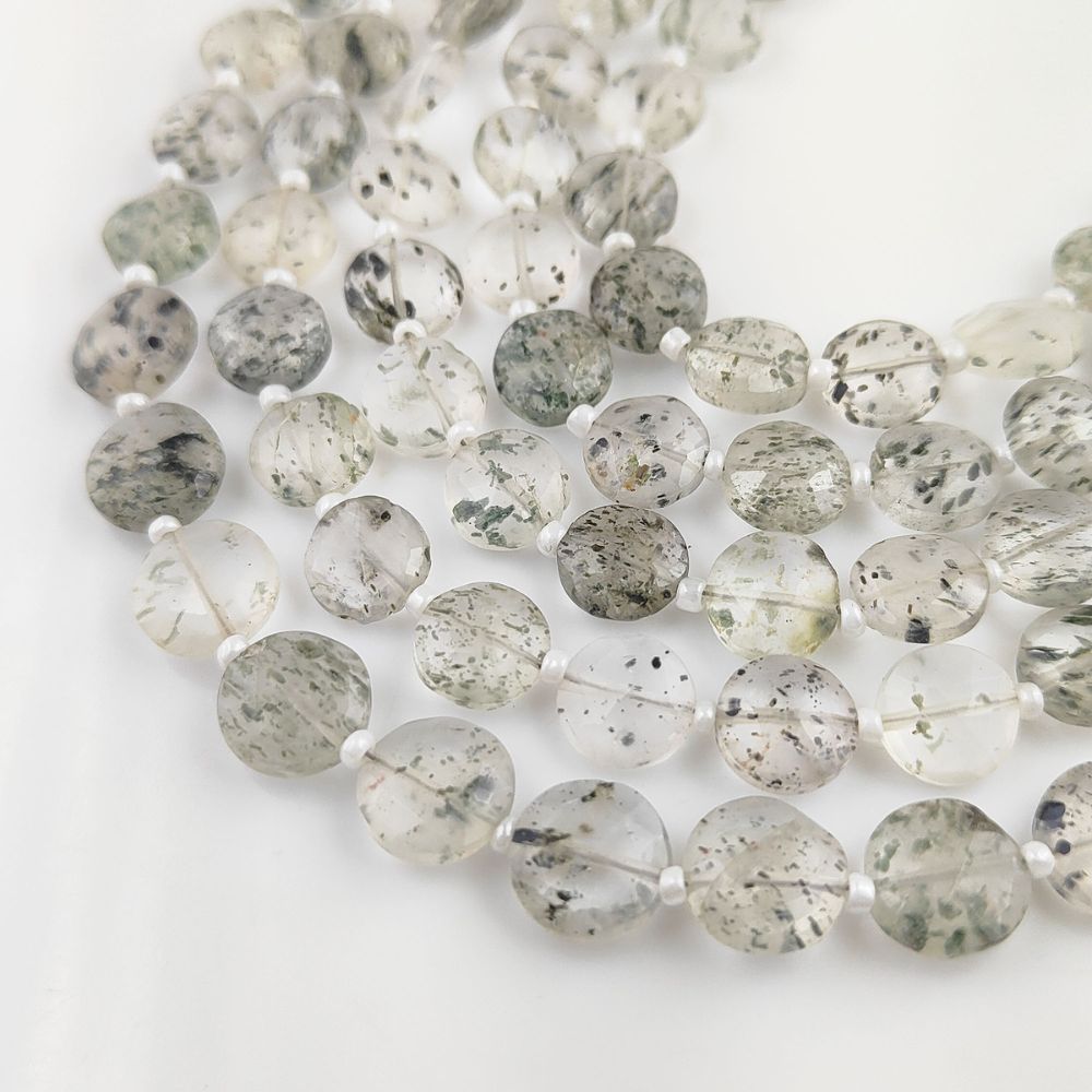 Genuine Green Gemstone with Natural Dots Pattern