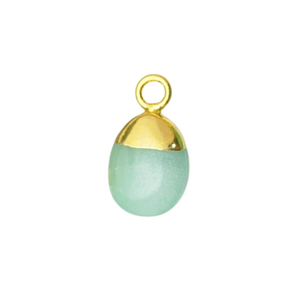8–10mm Chrysoprase Smooth Spike Pendant Electroplated Gold/Silver Necklace & Bracelet Jewelry Charm
