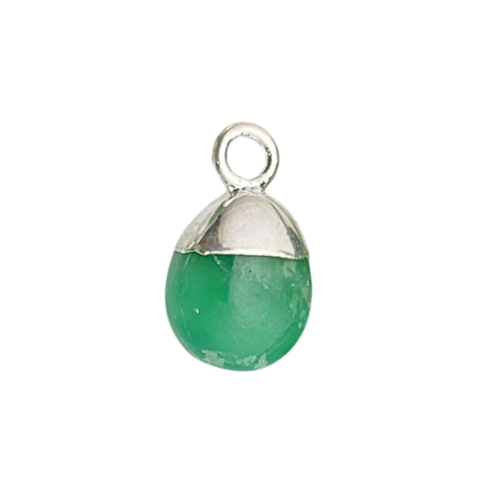 8–10mm Chrysoprase Smooth Spike Pendant Electroplated Gold/Silver Necklace & Bracelet Jewelry Charm