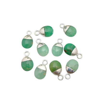8–10mm Chrysoprase Smooth Spike Pendant Electroplated Gold/Silver Necklace & Bracelet Jewelry Charm
