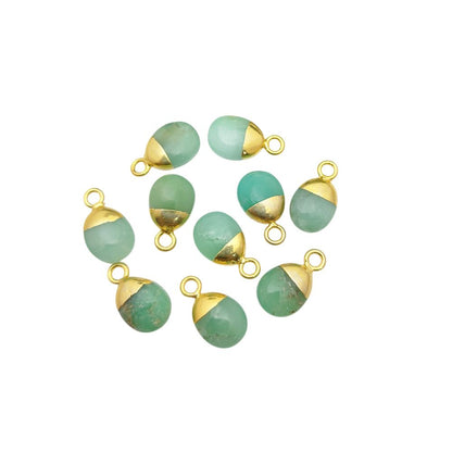 8–10mm Chrysoprase Smooth Spike Pendant Electroplated Gold/Silver Necklace & Bracelet Jewelry Charm