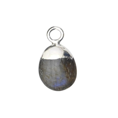 8–10mm Crystal Pendant Labradorite Blue Flash Spike Charm with Gold or Silver Plated Cap for DIY Jewelry Making