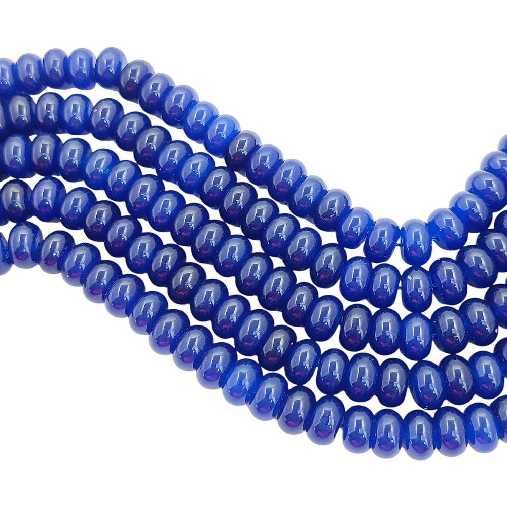 8mm Blue Sapphire Quartz Rondelle Beads Smooth Loose Gemstone Strand for DIY Bracelets & Necklaces
