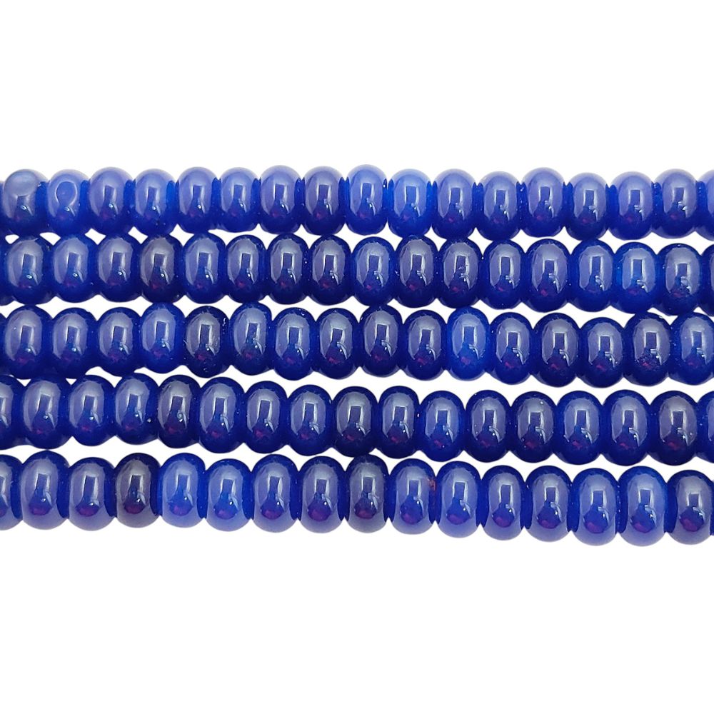 8mm Blue Sapphire Quartz Rondelle Beads Smooth Loose Gemstone Strand for DIY Bracelets & Necklaces