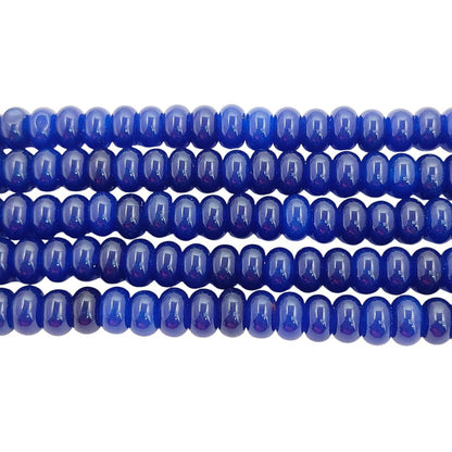 8mm Blue Sapphire Quartz Rondelle Beads Smooth Loose Gemstone Strand for DIY Bracelets & Necklaces