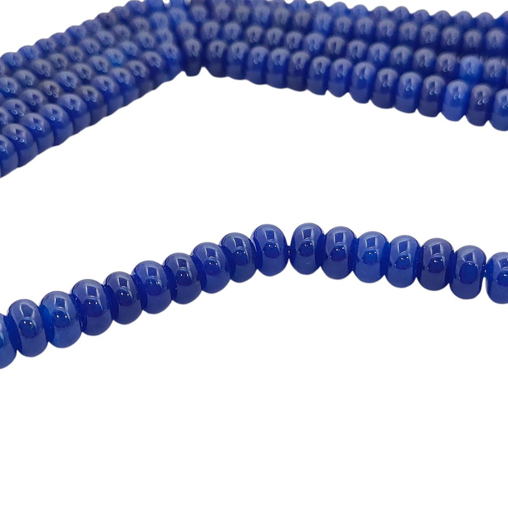 8mm Blue Sapphire Quartz Rondelle Beads Smooth Loose Gemstone Strand for DIY Bracelets & Necklaces