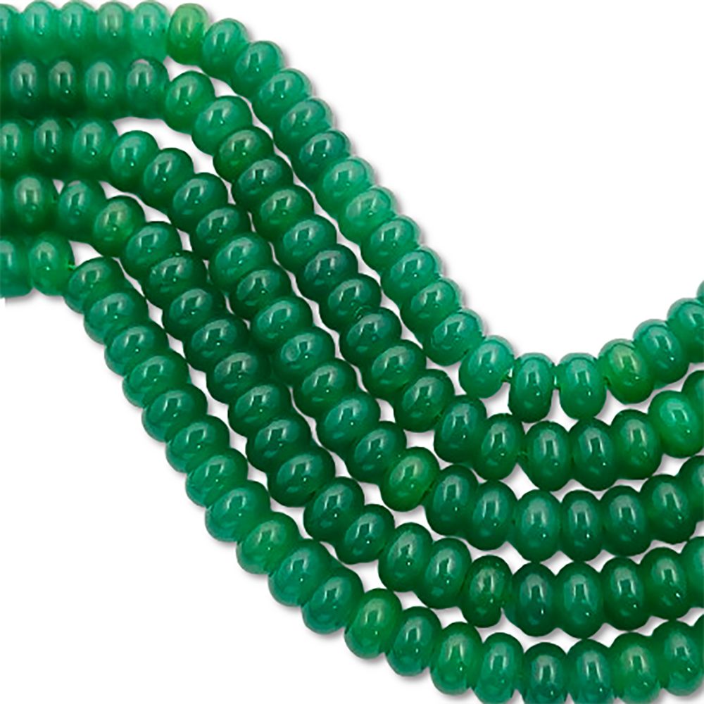 8mm Green Onyx Rondelle Beads Strand Premium Smooth Gemstones for Jewelry Making