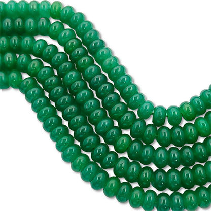 8mm Green Onyx Rondelle Beads Strand Premium Smooth Gemstones for Jewelry Making