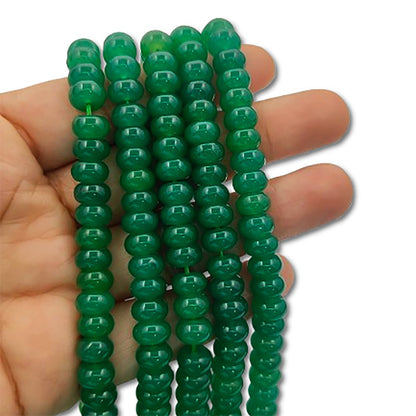 8mm Green Onyx Rondelle Beads Strand Premium Smooth Gemstones for Jewelry Making