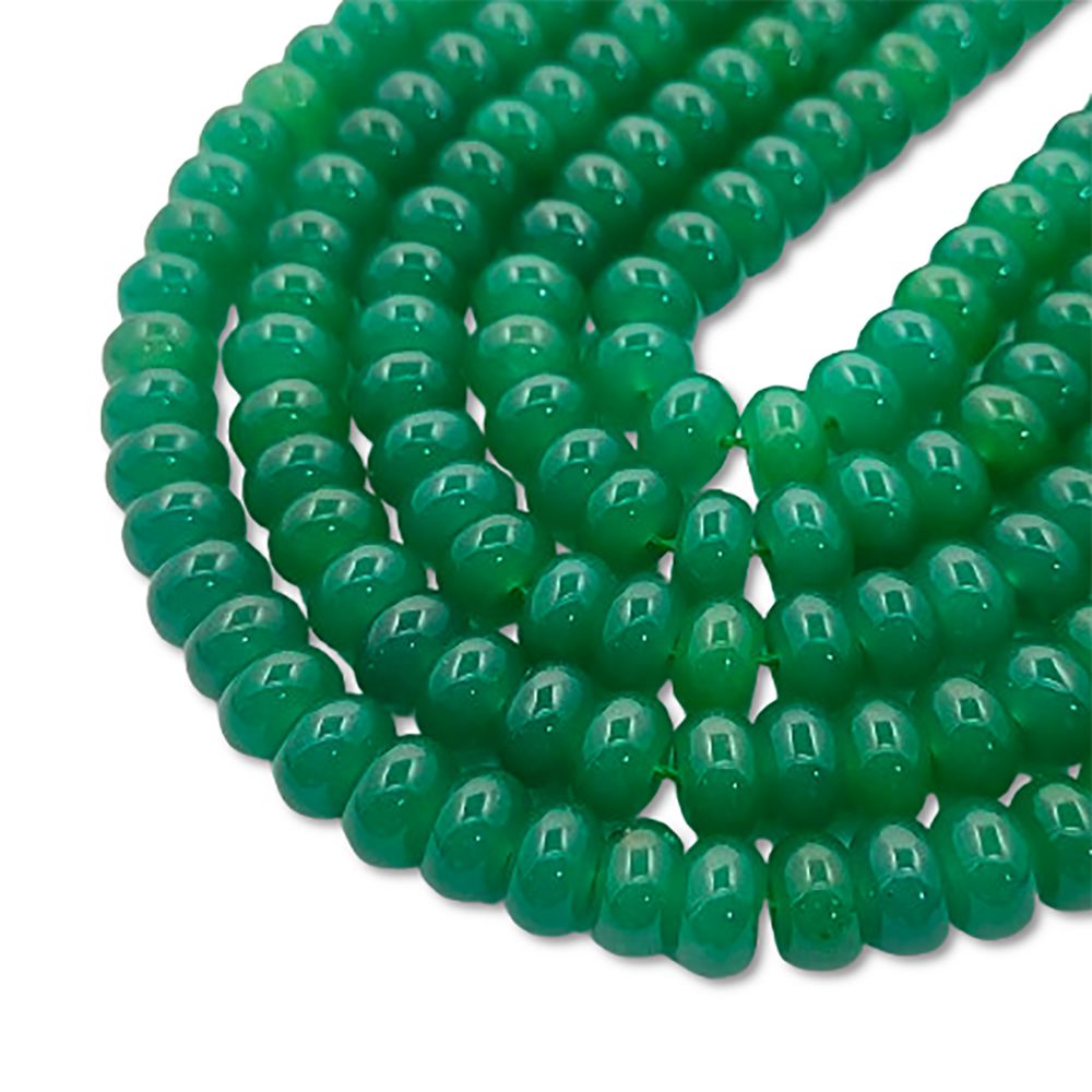 8mm Green Onyx Rondelle Beads Strand Premium Smooth Gemstones for Jewelry Making