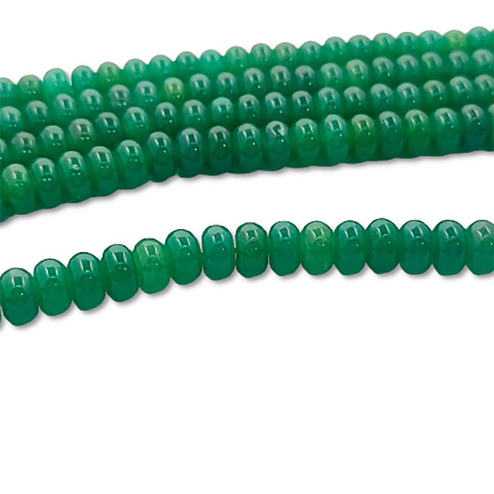 8mm Green Onyx Rondelle Beads Strand Premium Smooth Gemstones for Jewelry Making