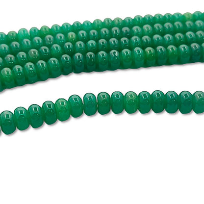 8mm Green Onyx Rondelle Beads Strand Premium Smooth Gemstones for Jewelry Making