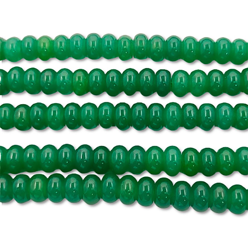 8mm Green Onyx Rondelle Beads Strand Premium Smooth Gemstones for Jewelry Making