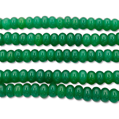 8mm Green Onyx Rondelle Beads Strand Premium Smooth Gemstones for Jewelry Making