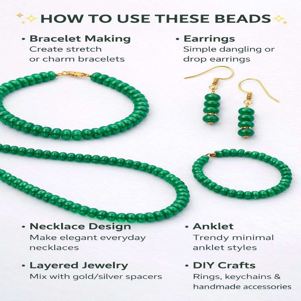 8mm Green Onyx Rondelle Beads Strand Premium Smooth Gemstones for Jewelry Making