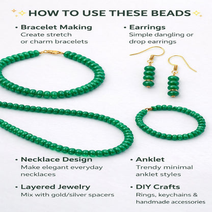 8mm Green Onyx Rondelle Beads Strand Premium Smooth Gemstones for Jewelry Making