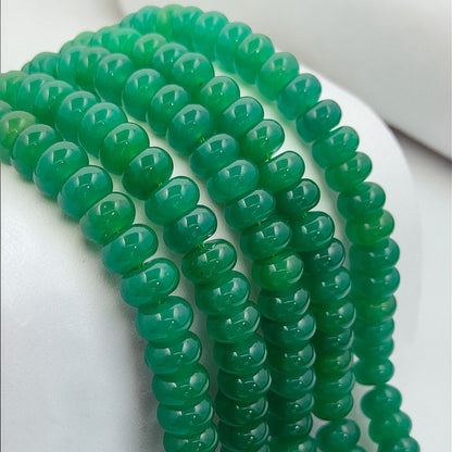 8mm Green Onyx Rondelle Beads Strand Premium Smooth Gemstones for Jewelry Making