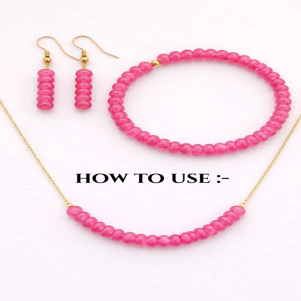 8mm Hot Pink Chalcedony Rondelle Beads Loose Natural Gemstones for Jewelry Designers