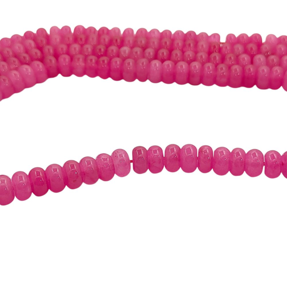 8mm Hot Pink Chalcedony Rondelle Beads Loose Natural Gemstones for Jewelry Designers
