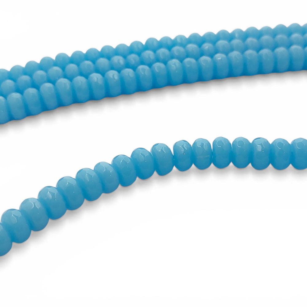 8mm Peru Chalcedony Rondelle Beads Smooth Gemstone Strand for Handmade Jewellery, DIY Bracelet Necklace Crafting Supplies