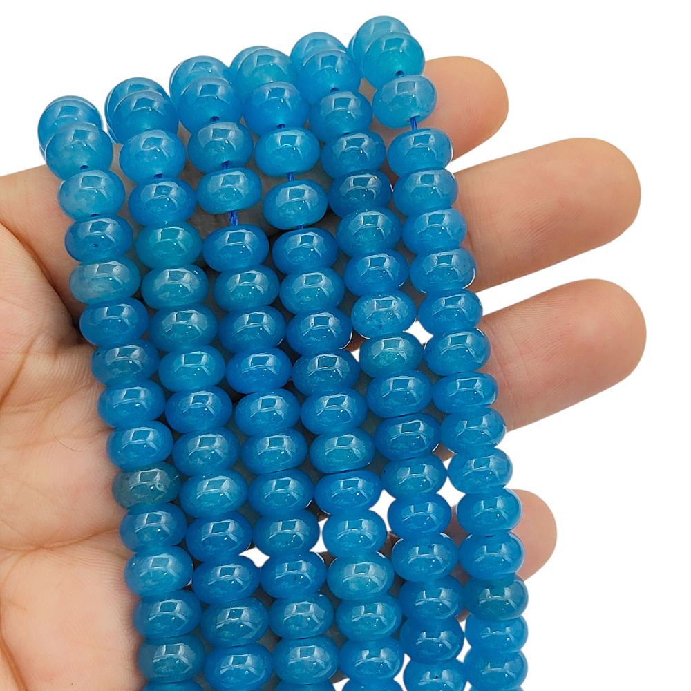 8mm Smooth Neon Blue Apatite Beads Strand Natural Gemstones for Bracelets & Necklaces