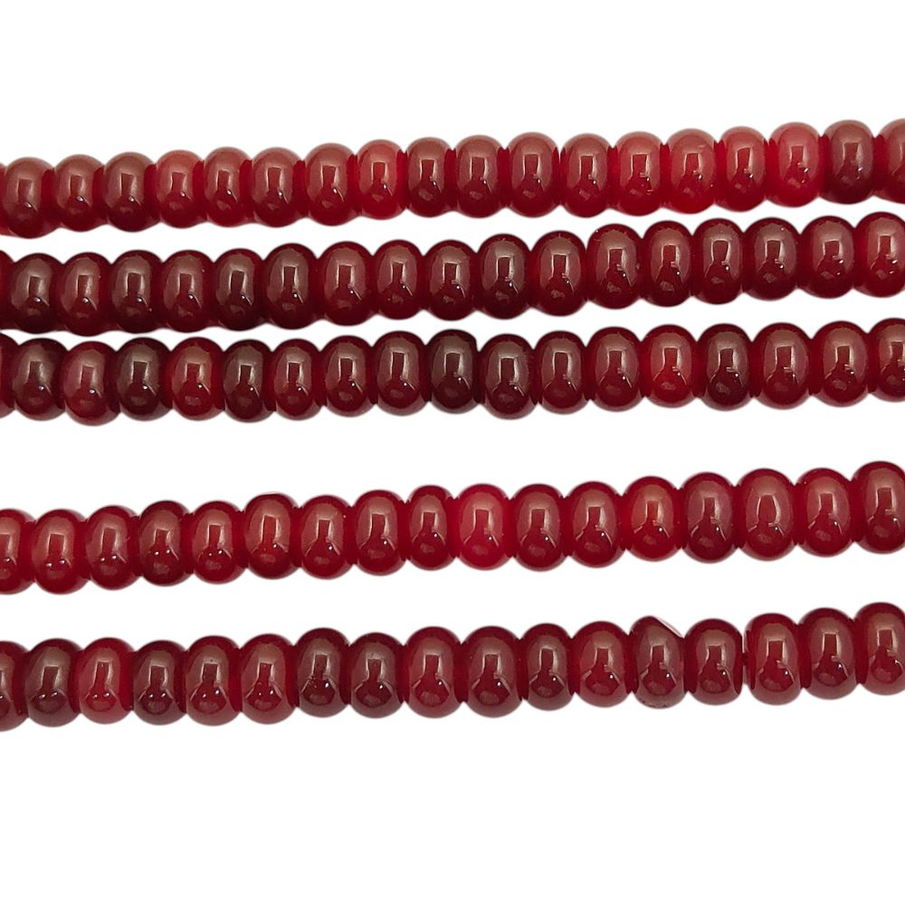 8mm Smooth Red Garnet Quartz Gemstone Beads Rondelle Loose Strand for Crafting