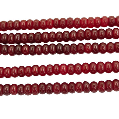 8mm Smooth Red Garnet Quartz Gemstone Beads Rondelle Loose Strand for Crafting