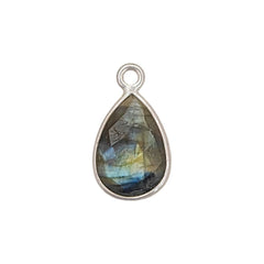 925 Sterling Silver Blue Flash Labradorite Teardrop Pendant Natural Gemstone Jewelry Charm- Selling Per Piece